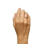 Pierścionek z dwukolorowego złota z diamentem-1052